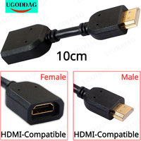 10cm HDMI-compatible HDTV Extension Cable Gold Plated Extender Adapter Widely Compatible TV Set Top Box for Google Chromecast