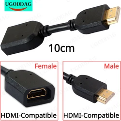 10cm kompatybilny z HDMI przedłużacz kabla HDTV pozłacany przedłużacz Adapter szeroko kompatybilny zestaw pudełkek pod telewizor dla Google Chromecast