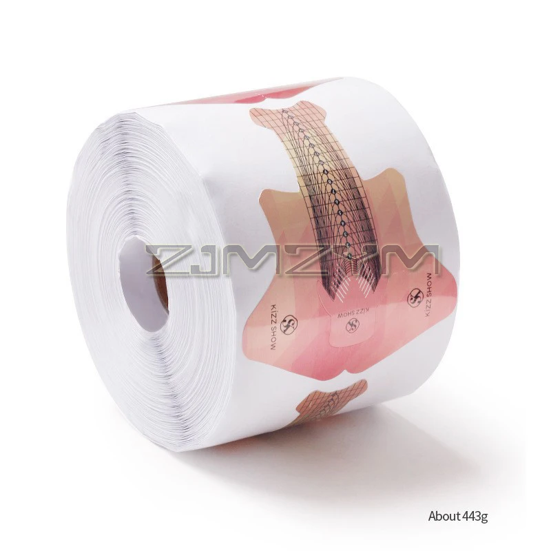 100/300/500 unidades/pacote suporte de papel de unha ferramenta de arte de extensão de unhas para unhas adesivo de extensão de gel suporte de papel em forma de peixe separável