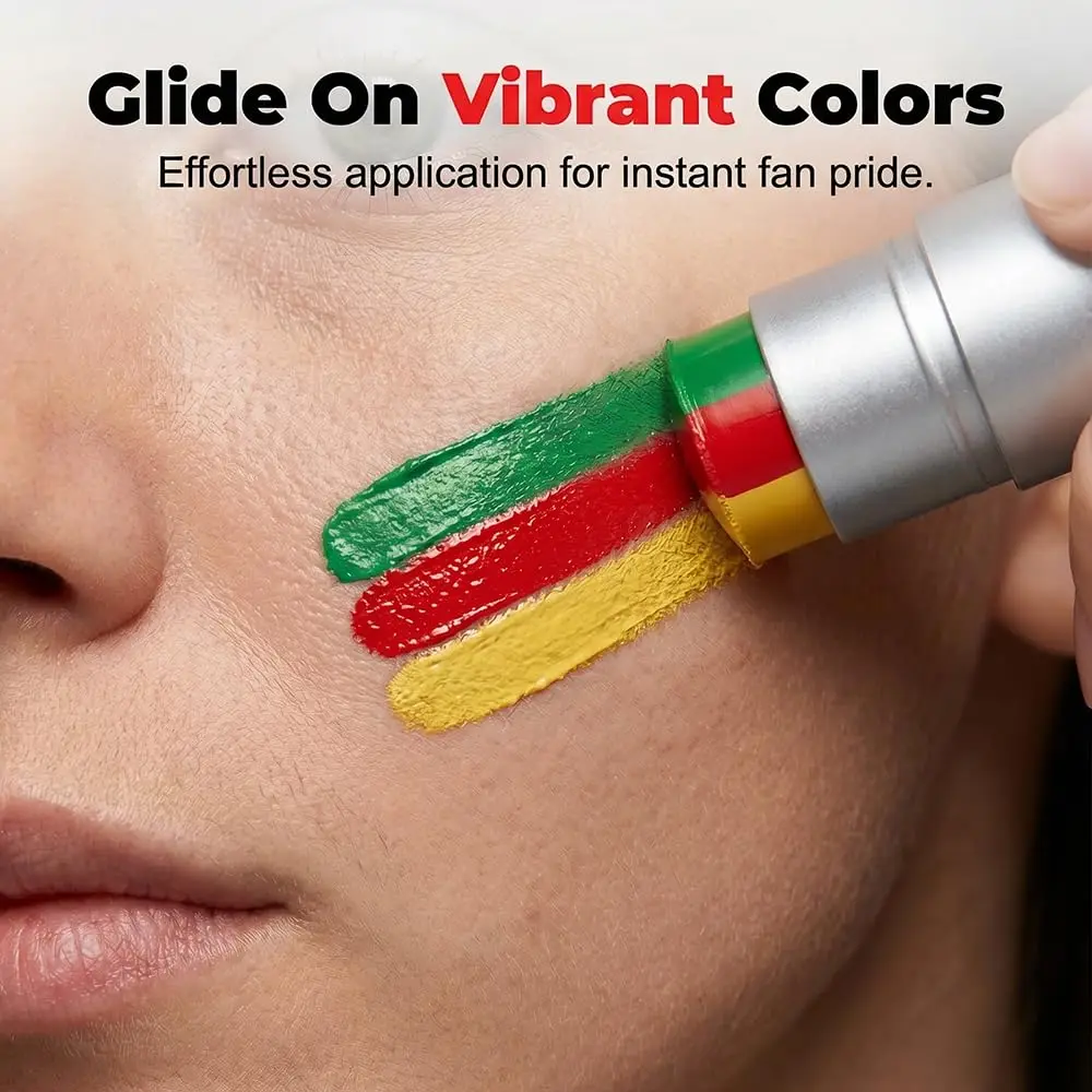 2026 NEW Red White Blue Face Paint, Flag Color Stripe Stick, Patriotic Face Body Painting for Sports Parties Accessories Facial