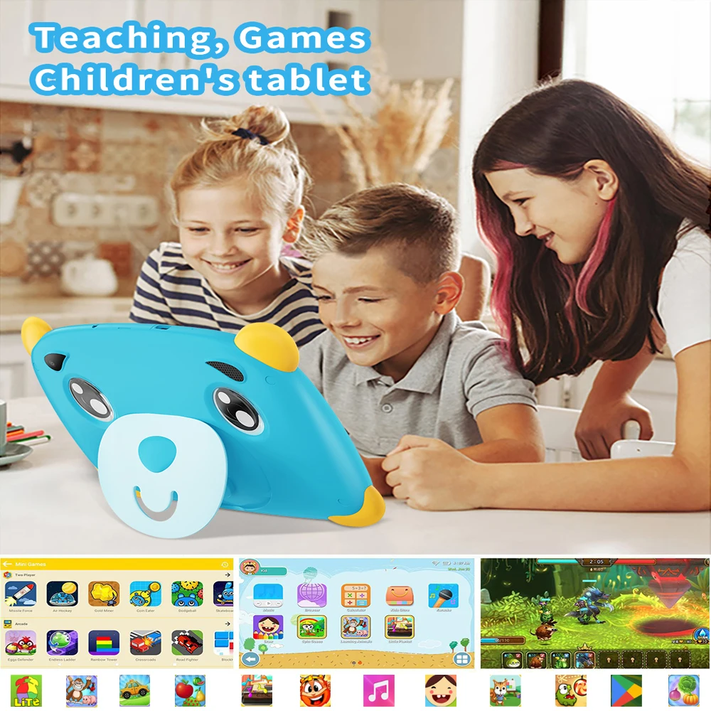 2024 New 7.0 Inch Kid Tablet Android 13 Pc 4GB Ram 64GB Rom, 1TB Expand, 4000MAH Battery,Bluetooth,WiFi,Kids Learning Education