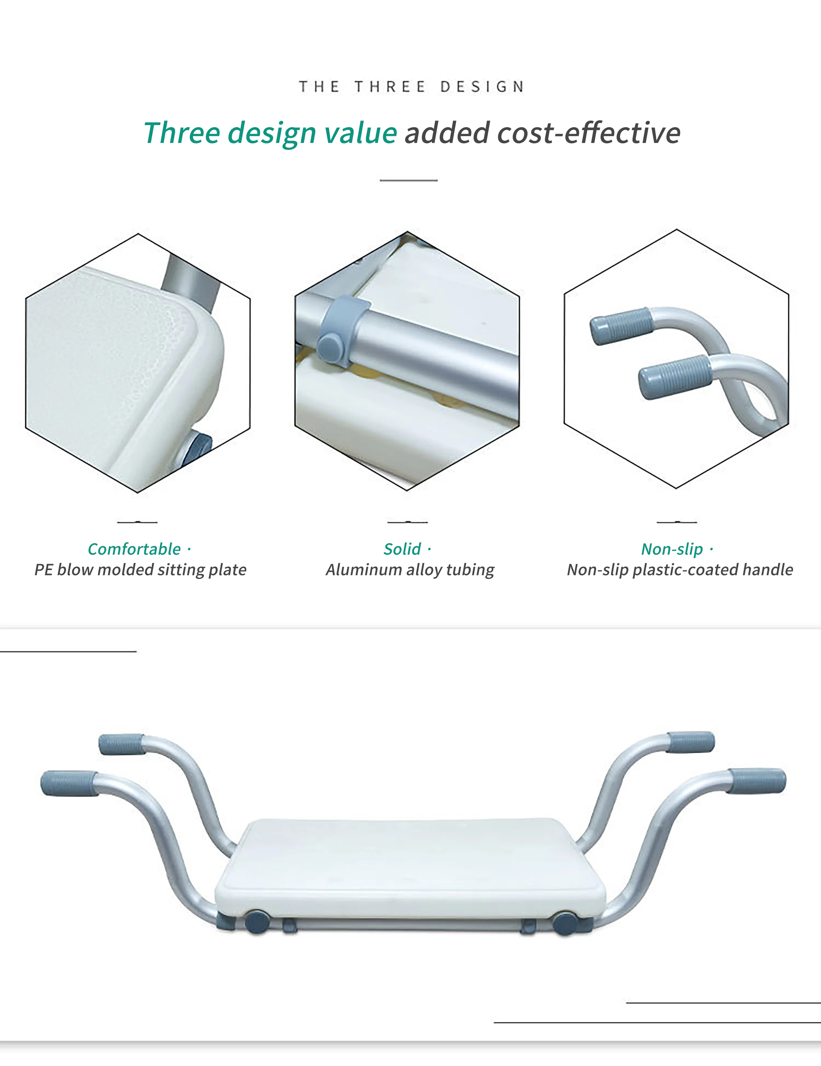 Simplywalk Aluminum Alloy 120KG Bath Shower Chair Slip Resistant Step Shower Room Disabled People UKCA OEM ODM Service