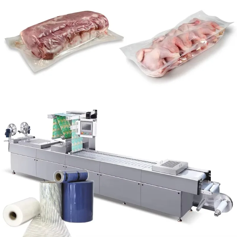 Automatic Minced Meat Ground Beef Patty Thermoforming Vacuum Packing Machine Food Sealer Commercial Sale Support Custom