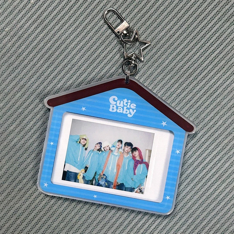 

Acrylic INS Style Portable Mini Three-Inch Card Holder Idol Photo Storage Keychain Pendant Bag Charm