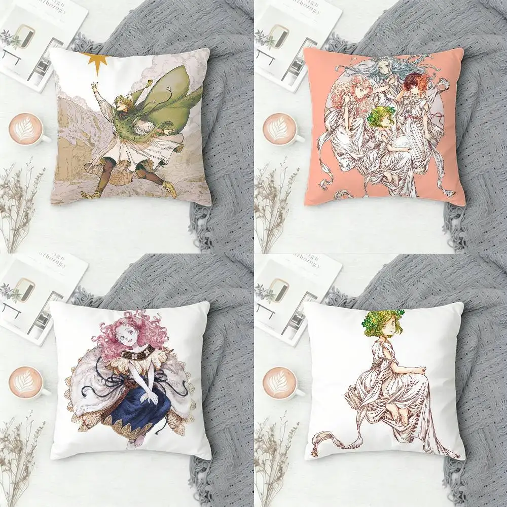 

W-Witch hat atelier-r Double-sided Printed Square Pillow Cover Decorative Cushion Cover for Sofa Bedroom Bedside
