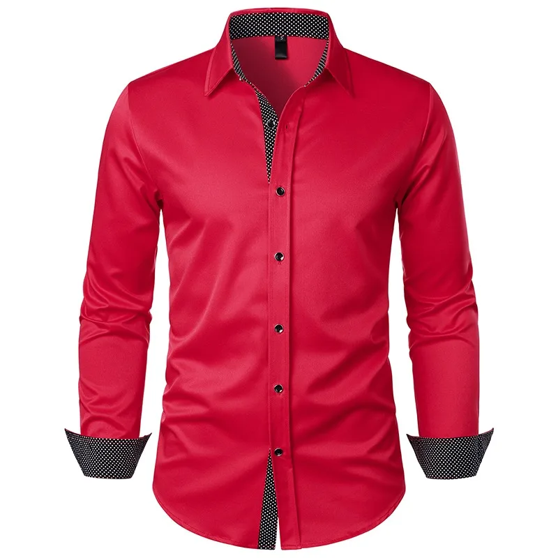 Camisa de mezclilla occidental ahuecada para hombre, camisa asimétrica bordada, manga larga, talla europea, nueva moda