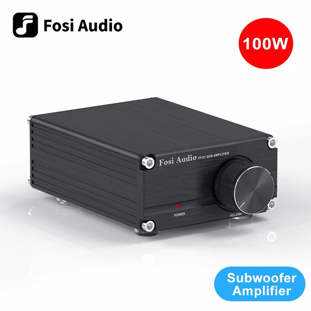 

Fosi Audio TP-01 Subwoofer Amplifier Receiver 100W TPA3116 Mini Hi-Fi Digital Class D Integrated Stereo Audio Amp for Sub Bass