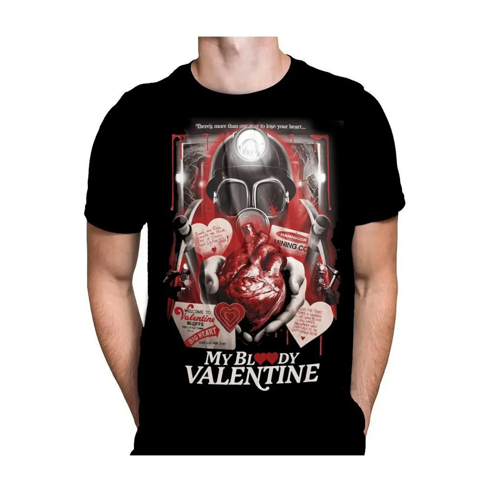 MY BLOODY VALENTINE HEART Black T Shirt Sizes S 5XL Horror Movie Art vintage Washed Versatile designer clothes graphic Stylish