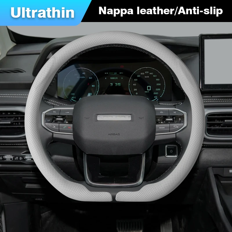 

Nappa Leather Car Steering Wheel Cover For GEELY Riddara RD6 2025 2026 Breathable Non-slip Car-styling Auto Interior Accessories
