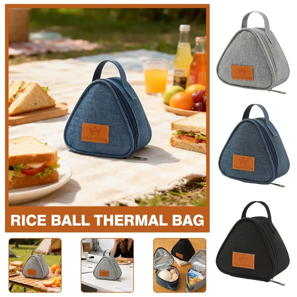Mini Triangular Insulation Lunch Box Bag - Waterproof Oilproof Portable Bento Outdoor Carry Bags For Camping & Daily Use