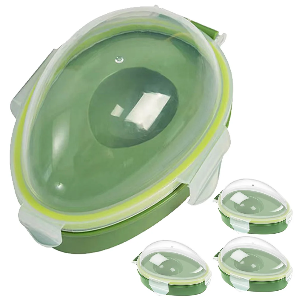 

4pcs Avocado Storage Container Reusable Transparent Freshness Keeper For Fridge Food-Grade Pp Silicone Portable Avocado Saver