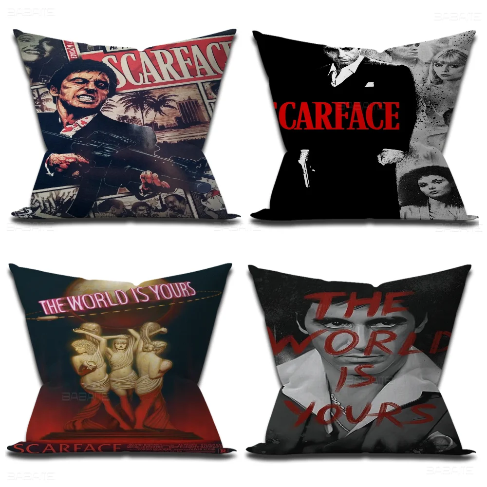 Scarface The World Is Yours Classic Movie Pillow Gifts Home Office Furnishings Bedroom Sofa Car Cushion Cover Case 45x45cm