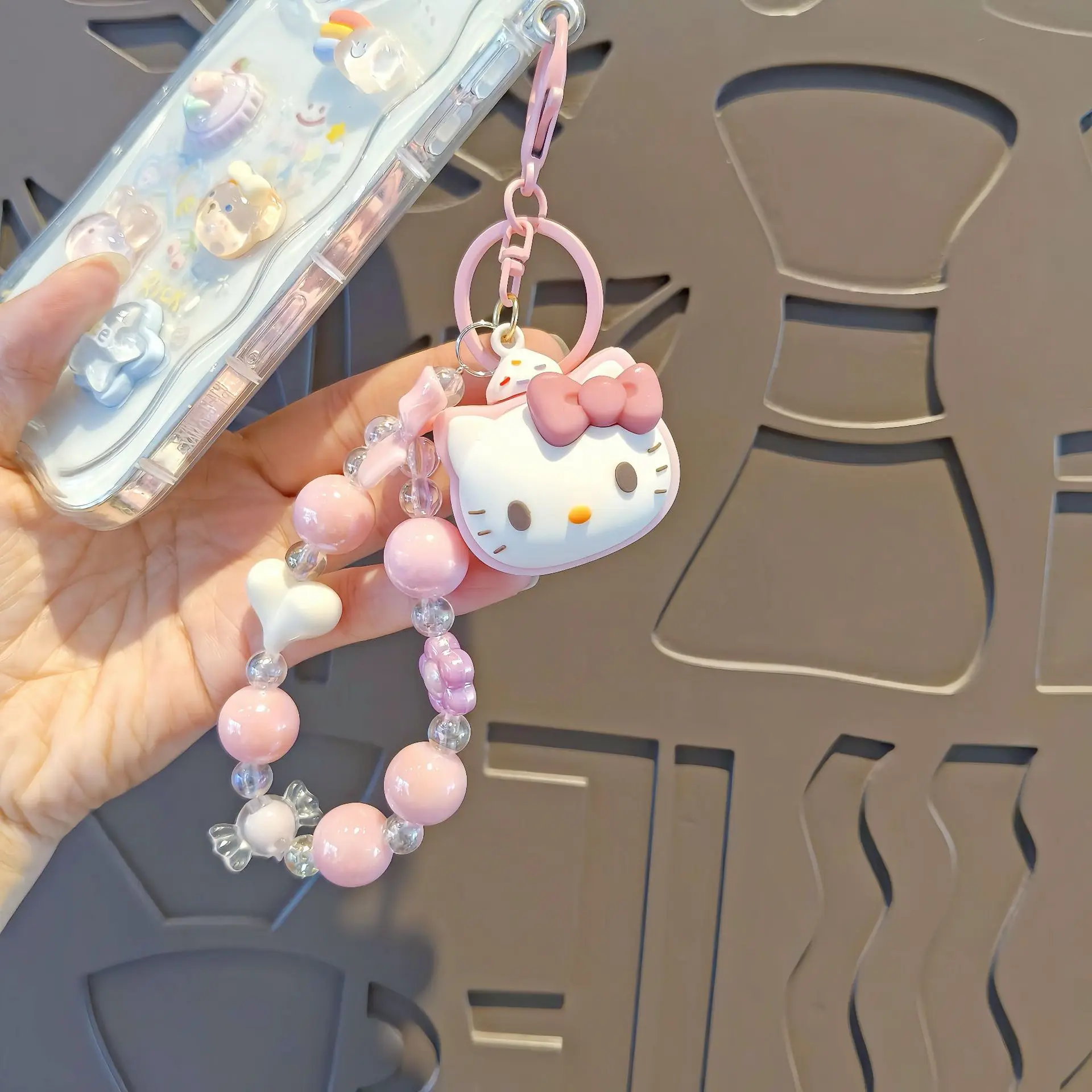 Kawaii Sanrio Family Cartoon Phone Charm, Keychain, Hello Kitty is the Best Gift for Girls view 3
