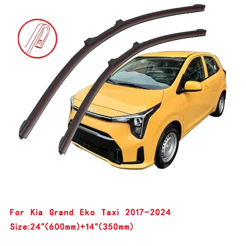 

For Kia Grand Eko Taxi 2017-2024 Car Windshield Wiper Blade Front Windscreen Brushes Washer Accessories Window Replacement Parts