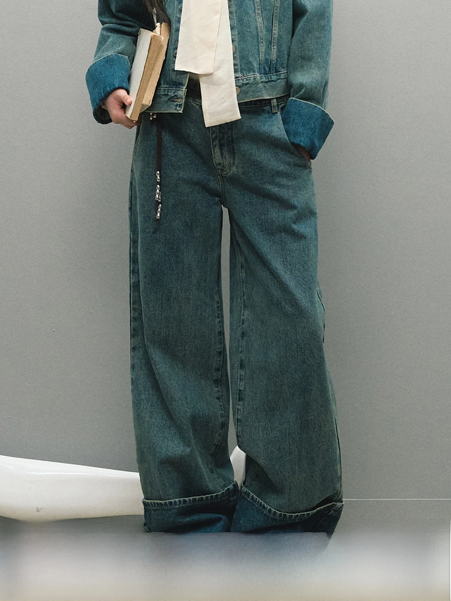 

Повседневные женские джинсы прямого кроя, свободные, универсальные, из хлопкового денима, с застежкой на пуговицах, цветные