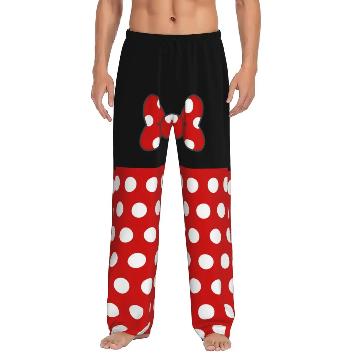 

Custom Minnie Mouse Anime Pajama Pants Men Cartoon Manga Lounge Sleep Drawstring Sleepwear Bottoms with Pockets