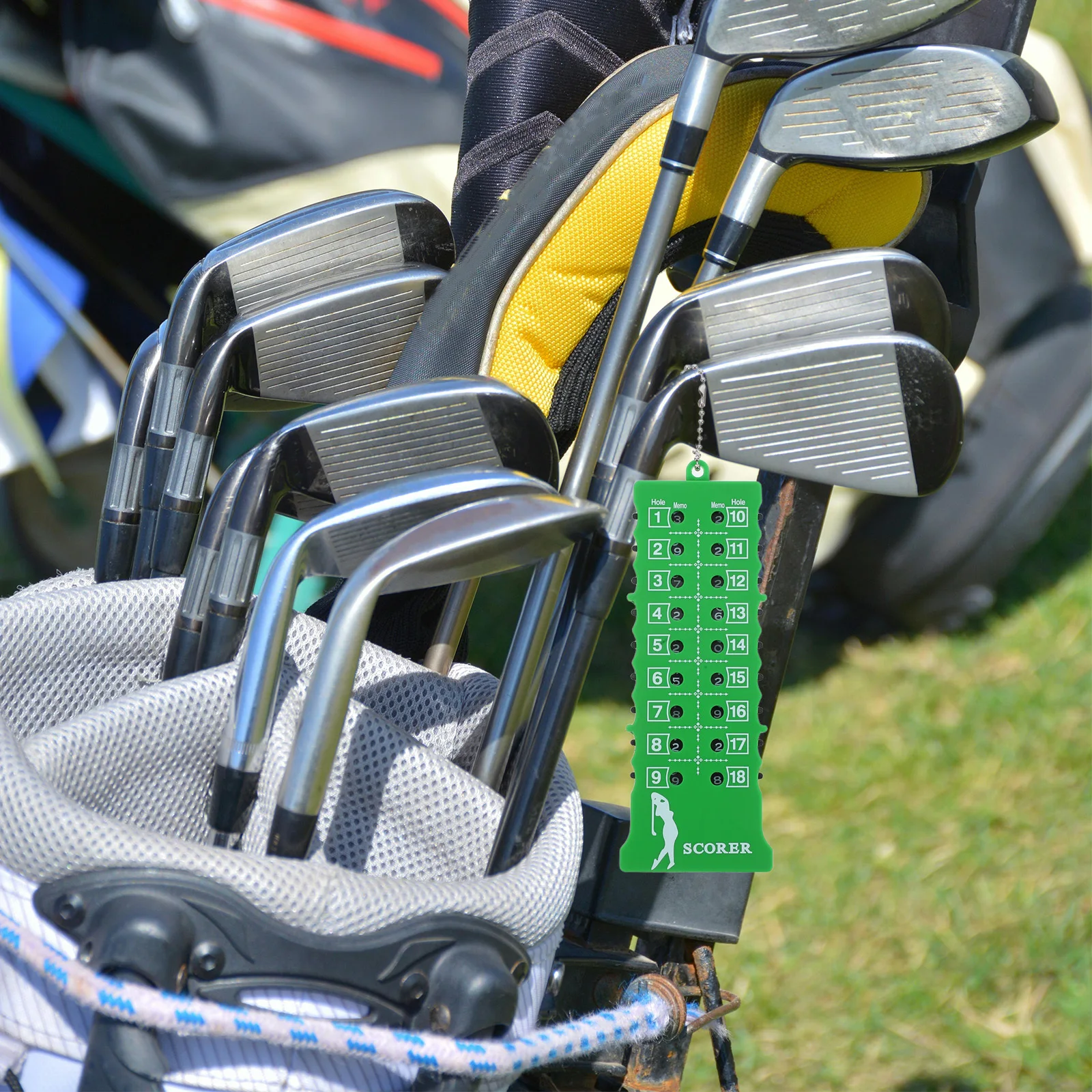 

Score Portable 18-Hole Stroke Tracker Lightweight Clicker Keychain For Training Practice Competition High Visibility Display