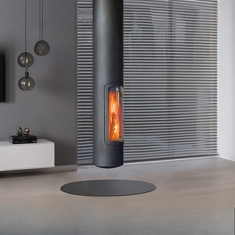 

Hanging fireplace, column shape real fire wood burning hanging heating, living room hotel bed and breakfast heater