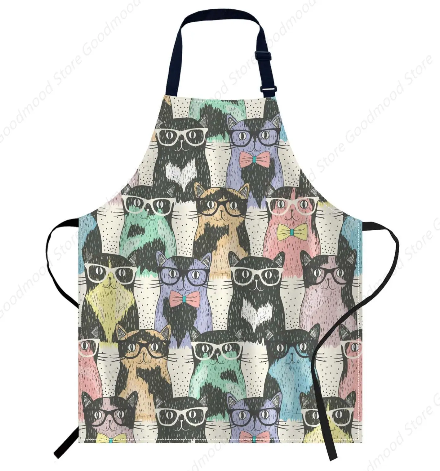 

Hipster Cute Cats Apron Unisex Adjustable Bib Apron, Cooking Kitchen Chef Apron, Women Men Apron for Home Kitchen