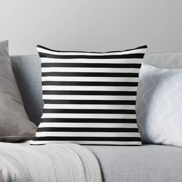 Small Black And White Horizontal Stripes  Printing Throw Pillow Cover Fashion Wedding Comfort Case Pillows not include One Side