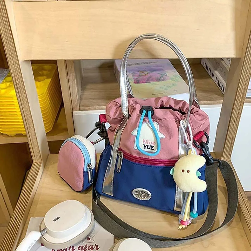 

Portable Mountaineering Crossbody Bag Embroidery Large Capacity Nylon Shoulder Pouch Contrast Color Quick Drying