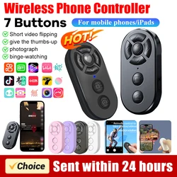 7 Buttons Remote Controller Rechargeable Bluetooth Smart Remote Selfie Stick Camera Controller for ios Android Photos and Videos