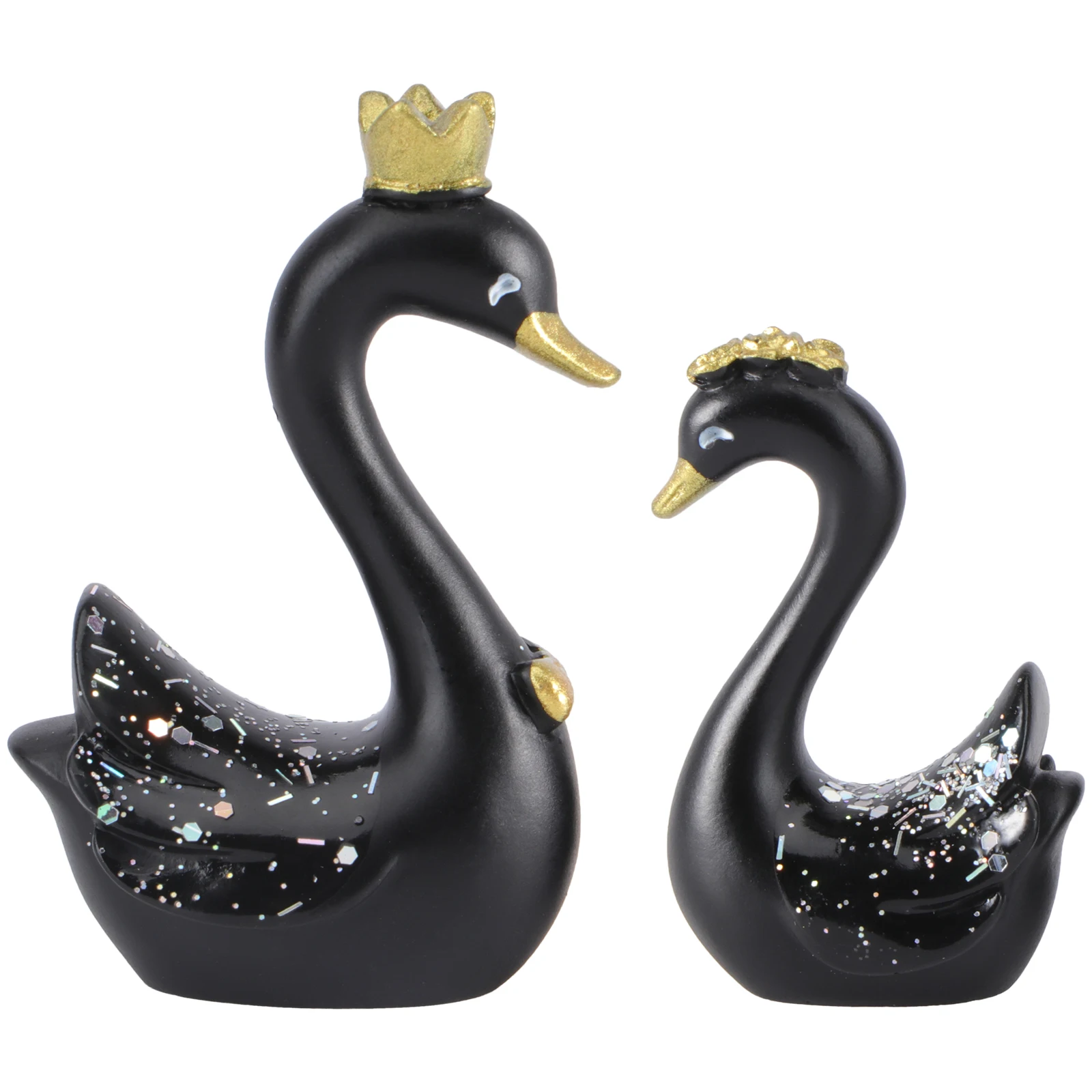 

2pcs Resin Swan Crafts Lightweight Home Car Decor Environmental Protection Cake Decoration Miniature Model Statue
