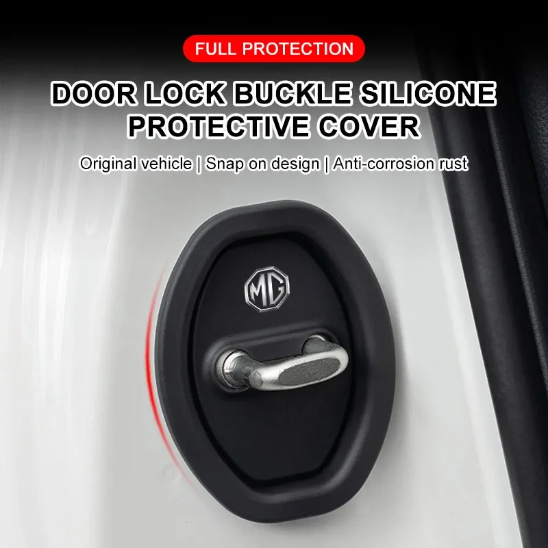 Anti-Rust Silicone Door Lock Protector 4PCS Car Latch Cover for MG ZS HS MG3 MG5 MG6 MG7 ES5 Cyberster