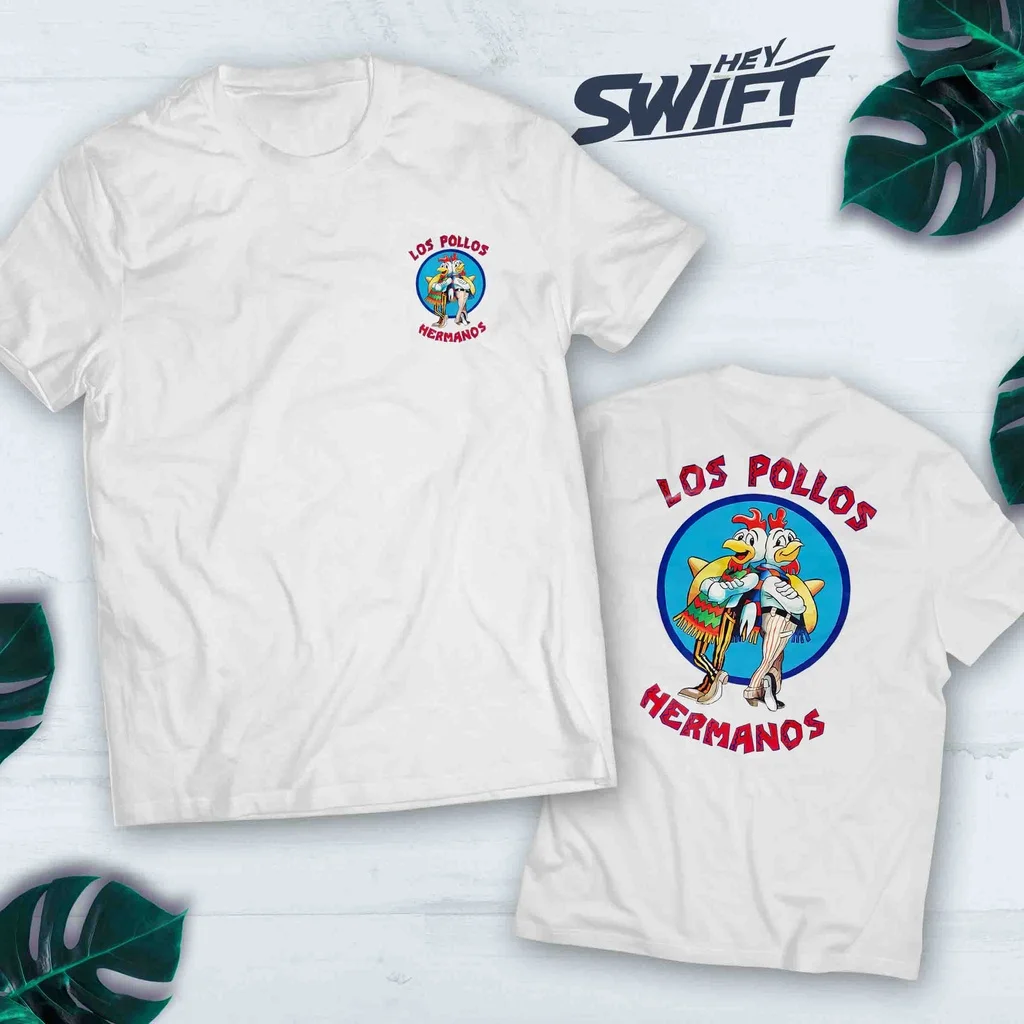 

Los POLLOS HERMANOS BREAKING BAD T-SHIRT 2 SIDES DISTRO CLOTHING TSHIRT American Band Singer T-shirt Men Fashion Street