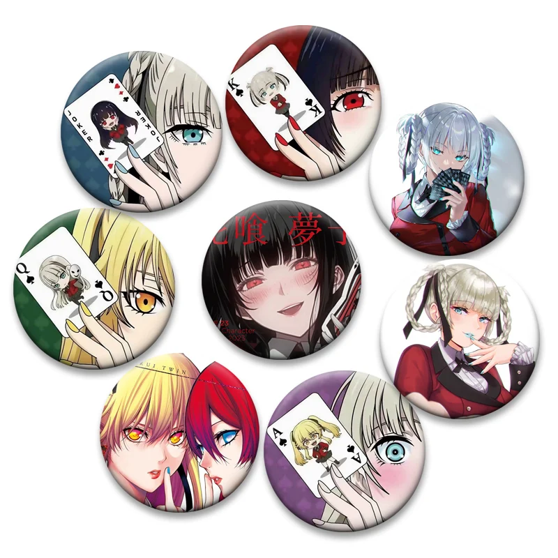 Anime Kakegurui Pins Cute Cartoon Badge Jabami Yumeko Saotome Meari Momobami Kirari Brooches for Backpack Clothes Gift Accessory