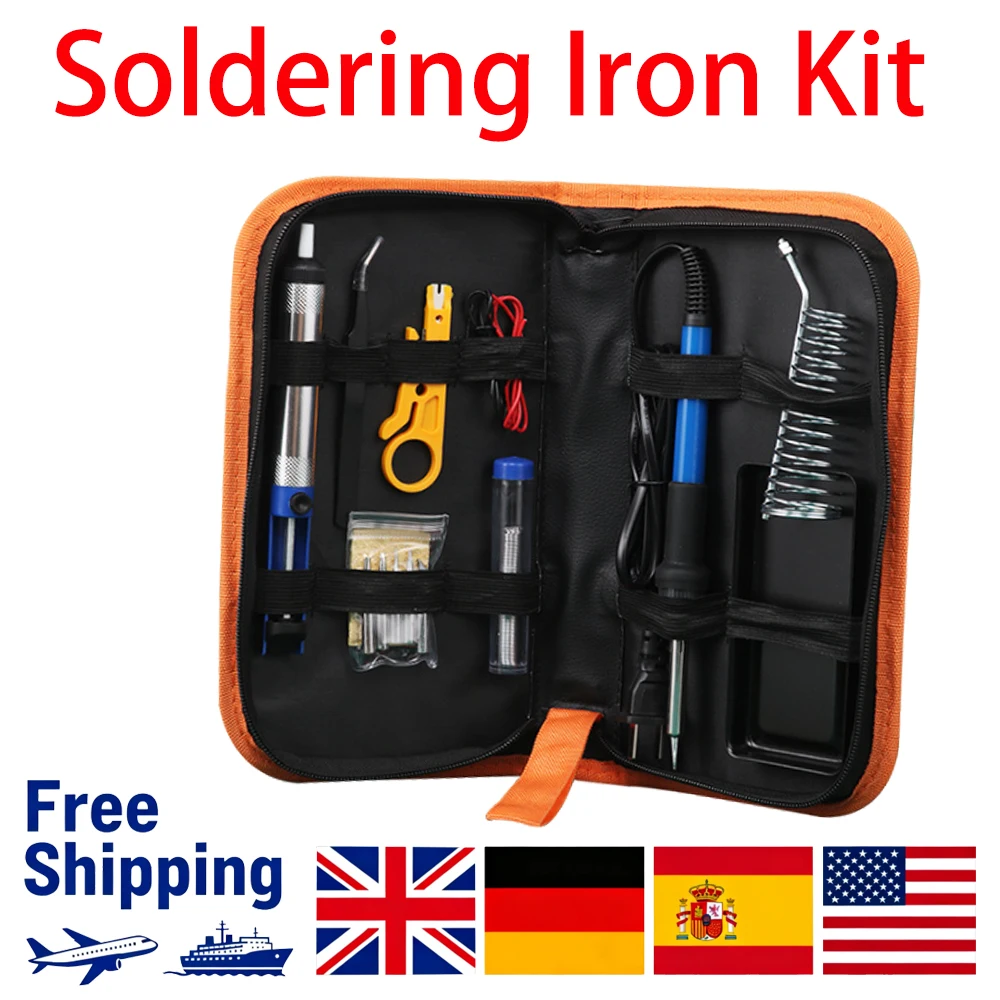 Thermostatic Constant Temperature Soldering Iron Set 15 Pcs Adjustable High Power Internal Heating For Wood Burning Repair