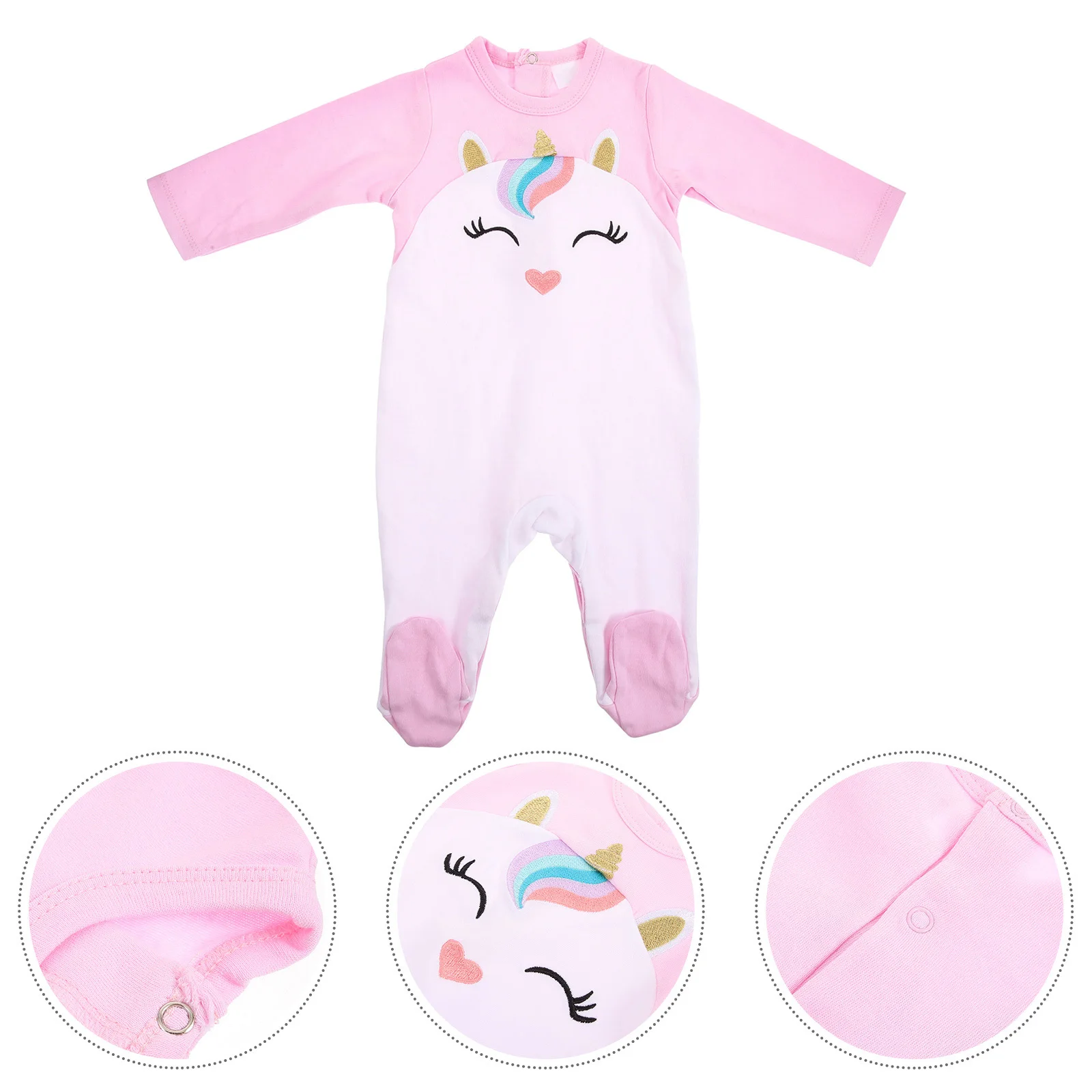 

Unicorn Footed Pajama Girls Cotton Romper Baby Jumpsuit Long Sleeve Lightweight Infant Clothes for Sleep Play Party