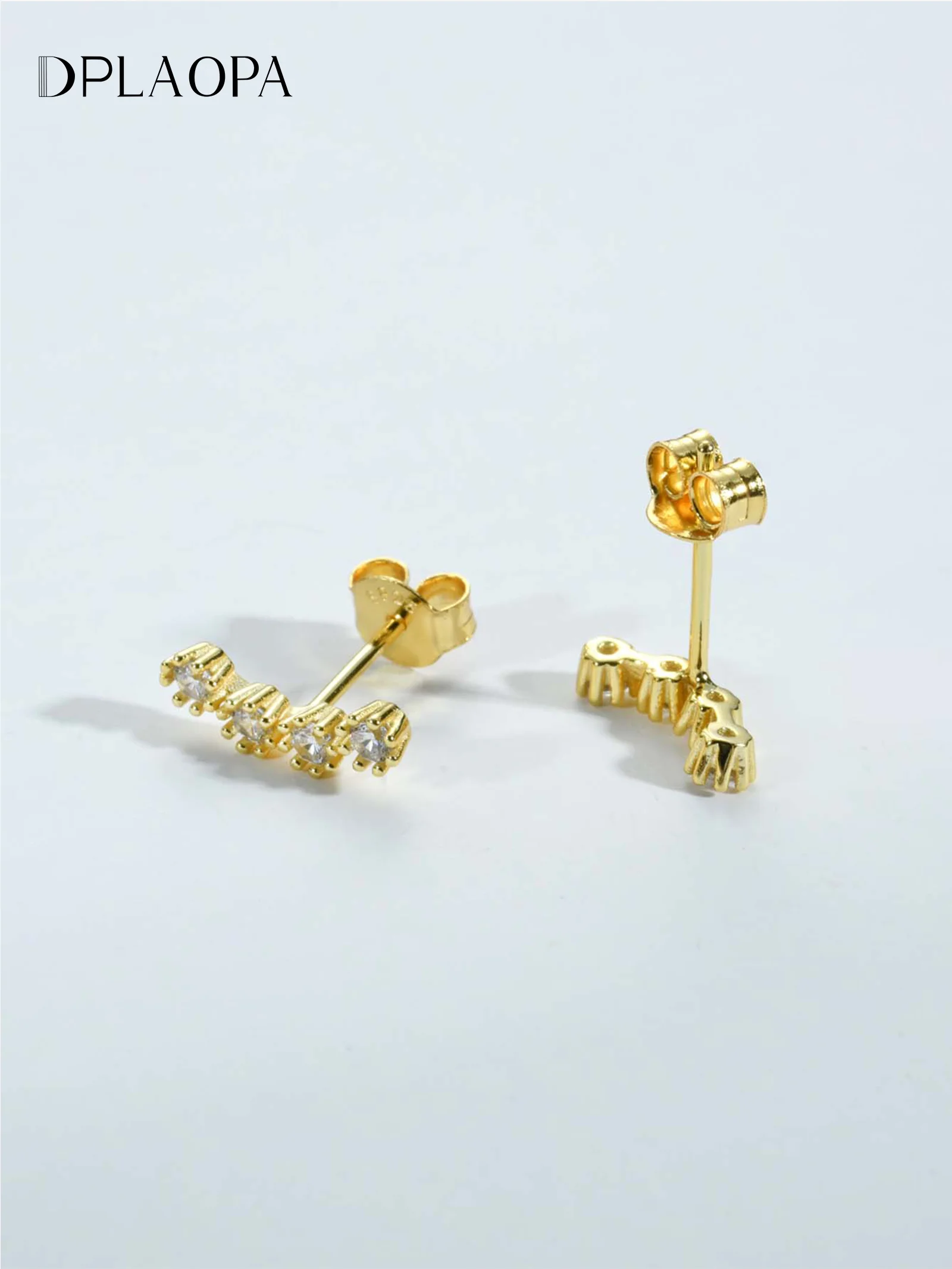 

DPLAOPA стерлингового серебра 925 пробы, позолоченные белые серьги Pendientes, серьги-гвоздики для пирсинга, 2025, свадебные украшения, подарок