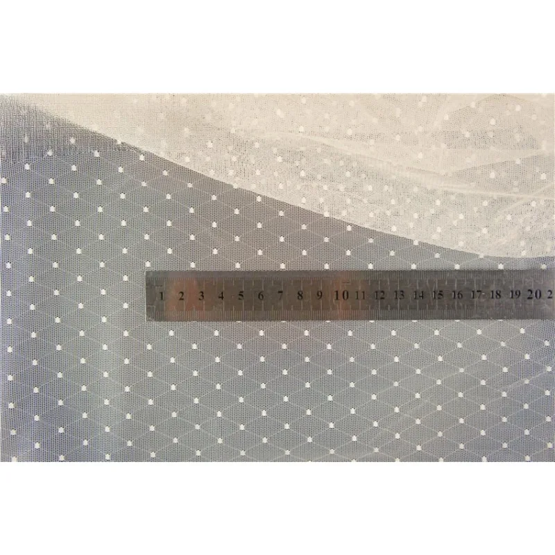 Mistlace Jacquard Mesh Fabric 100% Polyster Diamond Dot Pattern Non-Stretch French Lace Cloth for Dress Costume DIY Sewing ML259