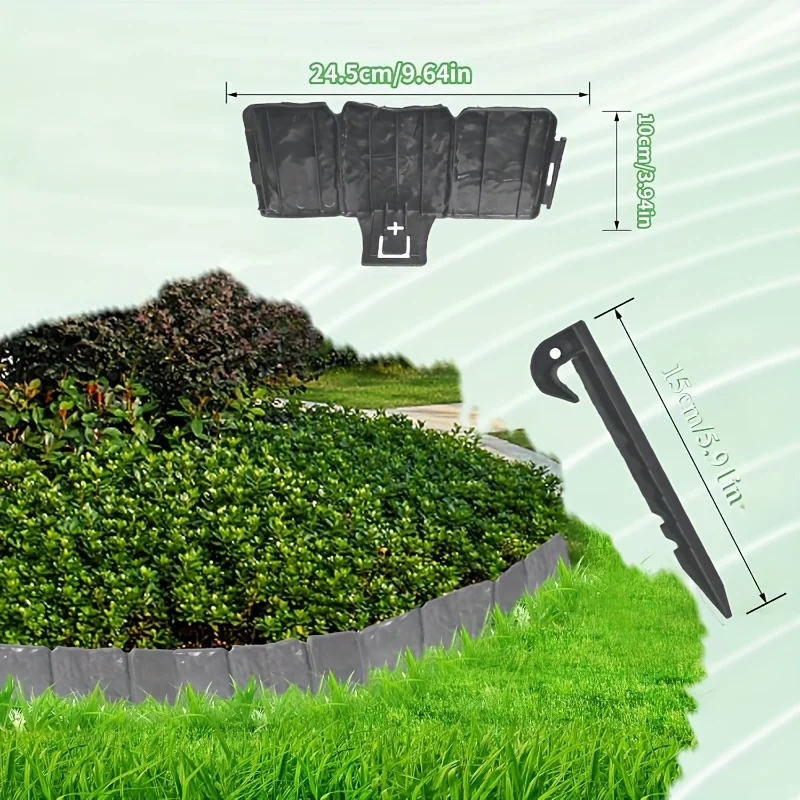 10pcs L-shaped Two-in-one Imitation Stone Fence, Small Garden Garden Yard Fence, Green Plant Enclosure for Indoor and Outdoor