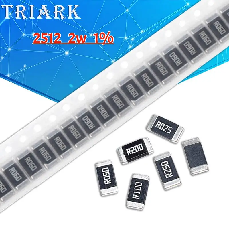 20PCS 2512 2W 1% SMD Alloy Resistor R001 R002 R005 R008 R010 R015 R020 R025 R050 R100 R200 R220 R330 R470 R500 1R00 Resistance