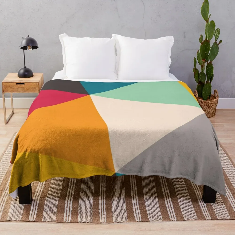 

Colourful Geometric Triangles (2012) Throw Blanket Quilt Soft Plush Plaid Blankets