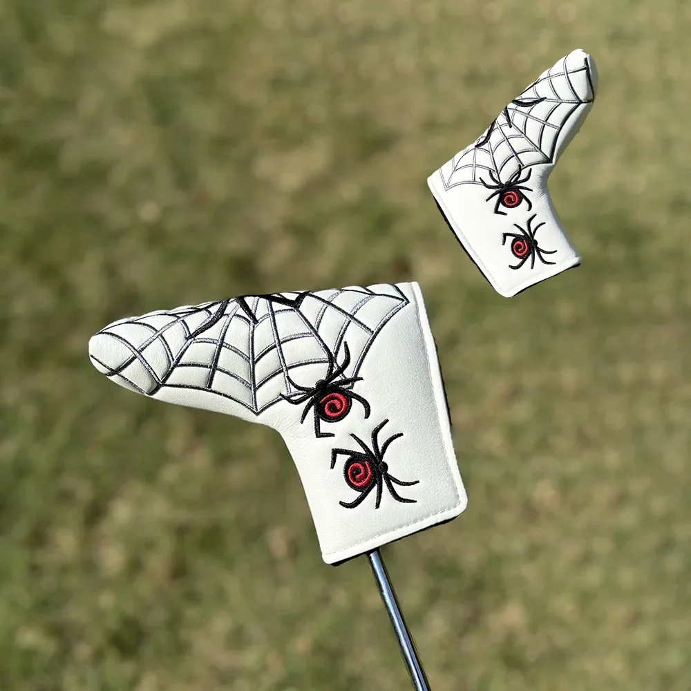

Golf Spider Web Angular Head Covers - Putter Protectors with Embroidered PU Leather