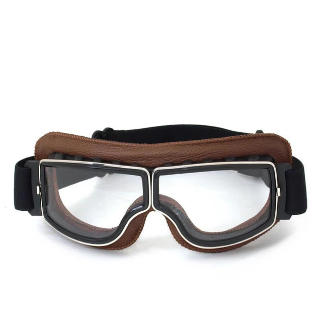 Fahrrad Motorrad Brille Winddicht Motorrad Helm Brille Sonnenbrille Retro Universal Leder Retro Motorrad Zubehör