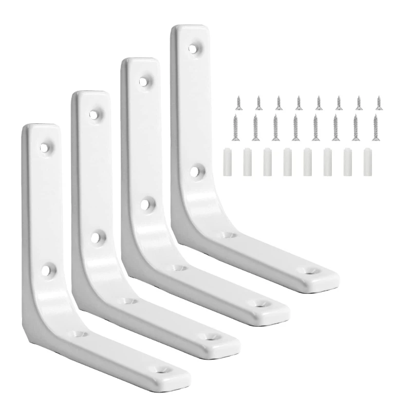 

M4YC 4Pcs Wall Mounted Floating Shelf Support Brackets for Enhances Storage Solution