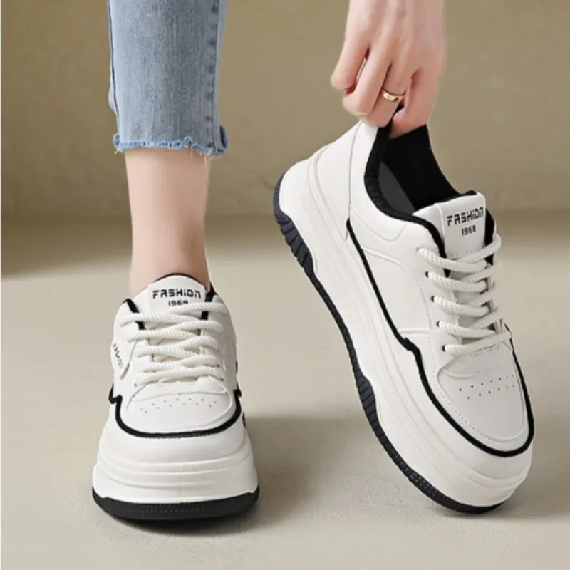 2024 New Women Shoes Luxury Leather Casual Sneakers for Women  Autumn Platform Shoes Outdoor Mesh Runn Shoes Zapatillas De Mujer