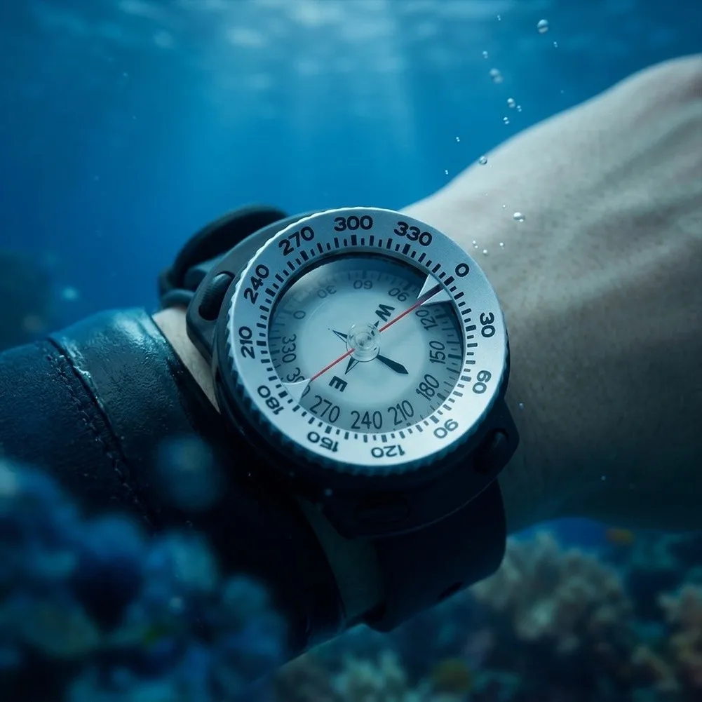 Scuba Diving Wrist For Compass Waterproof Dual Window Glow In The Dark Liquid Oil Filled Plastic Gauge Water Sports Parts