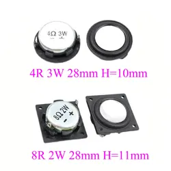 1pcs 1 Inch 28mm Woofer Speaker 4OHM 3W 8R 2W  Magnet Full Range Speaker Repair Bass Audio Round square loudspeaker