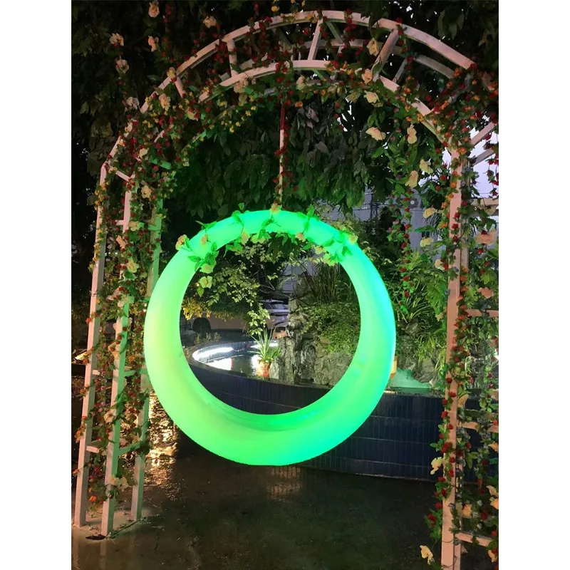 Outdoor Luminous Swing Light Outdoor Solar Moon Swing Light Hanging Ring Moon Rocking Chair