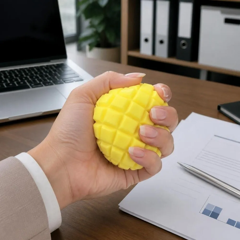 Crunchy Mango Squeeze Moldable Building Blocks Realistic Fruits Pinch Anxiety Relief Sound Effects Crackling Mango Squishy