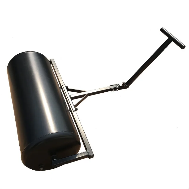 Lawn compaction, ramming and grinding, subway roller, landscaping, turf pat, push-pull bucket roller, hand-supported paving mach