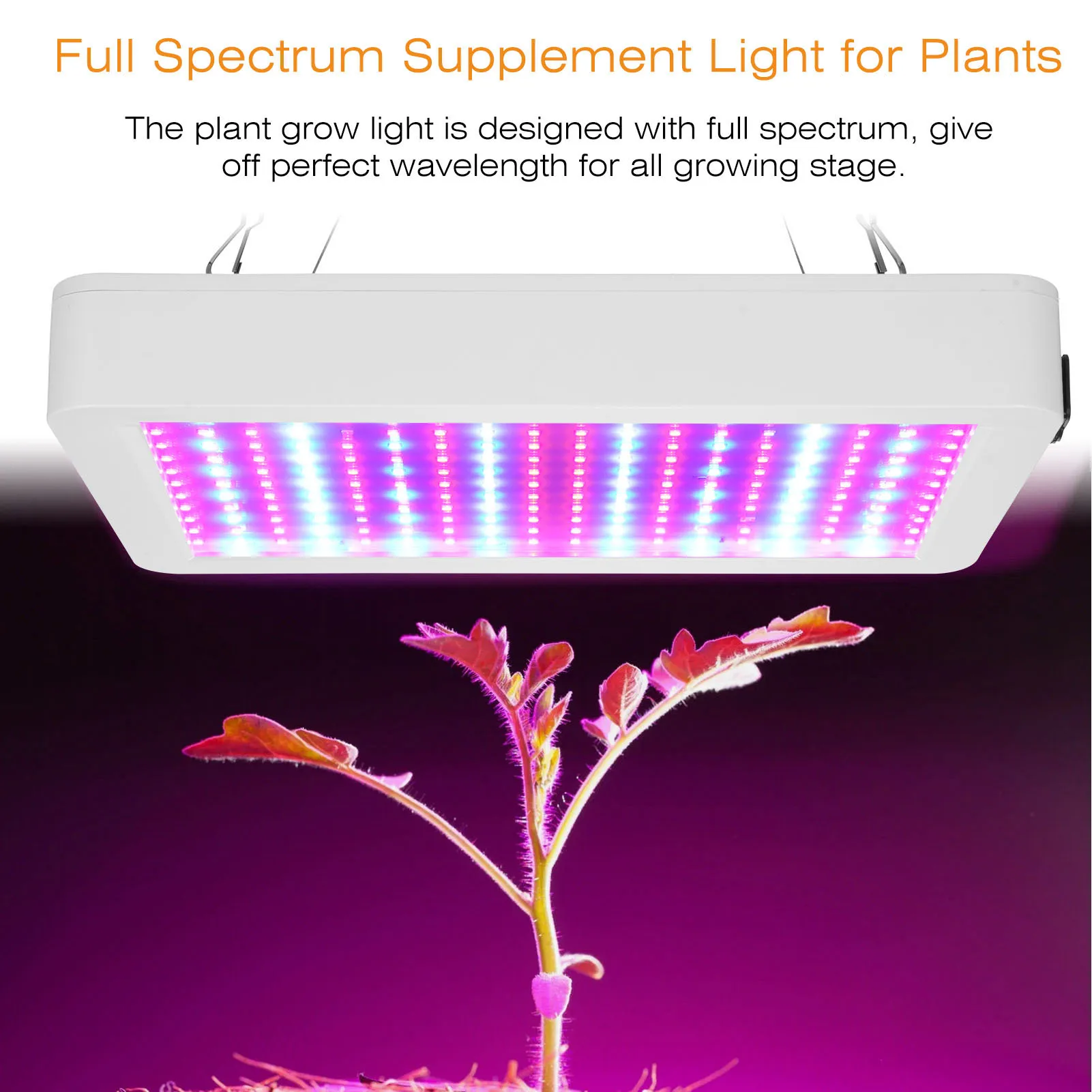 Lampa do uprawy roślin w pomieszczeniach z 312 diodami LED, pełne spektrum, do faz wzrostu i kwitnienia, wodoodporna, wisząca.