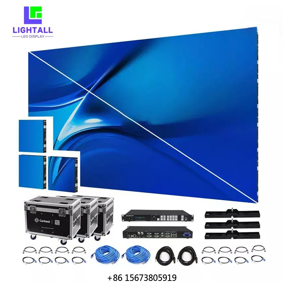LIGHTALL Turnkey P1.875 LED Video Wall System Package Indoor Curved Rental Display Exhibition Booth Stage Screen Panel