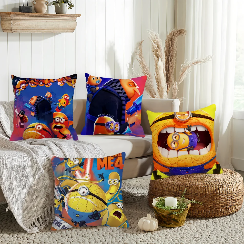 M-Minions D-Despicable M-Me 4 Pillow Case Home Decoration Cushion Cover Suitable For Bedroom Car Office Sofa