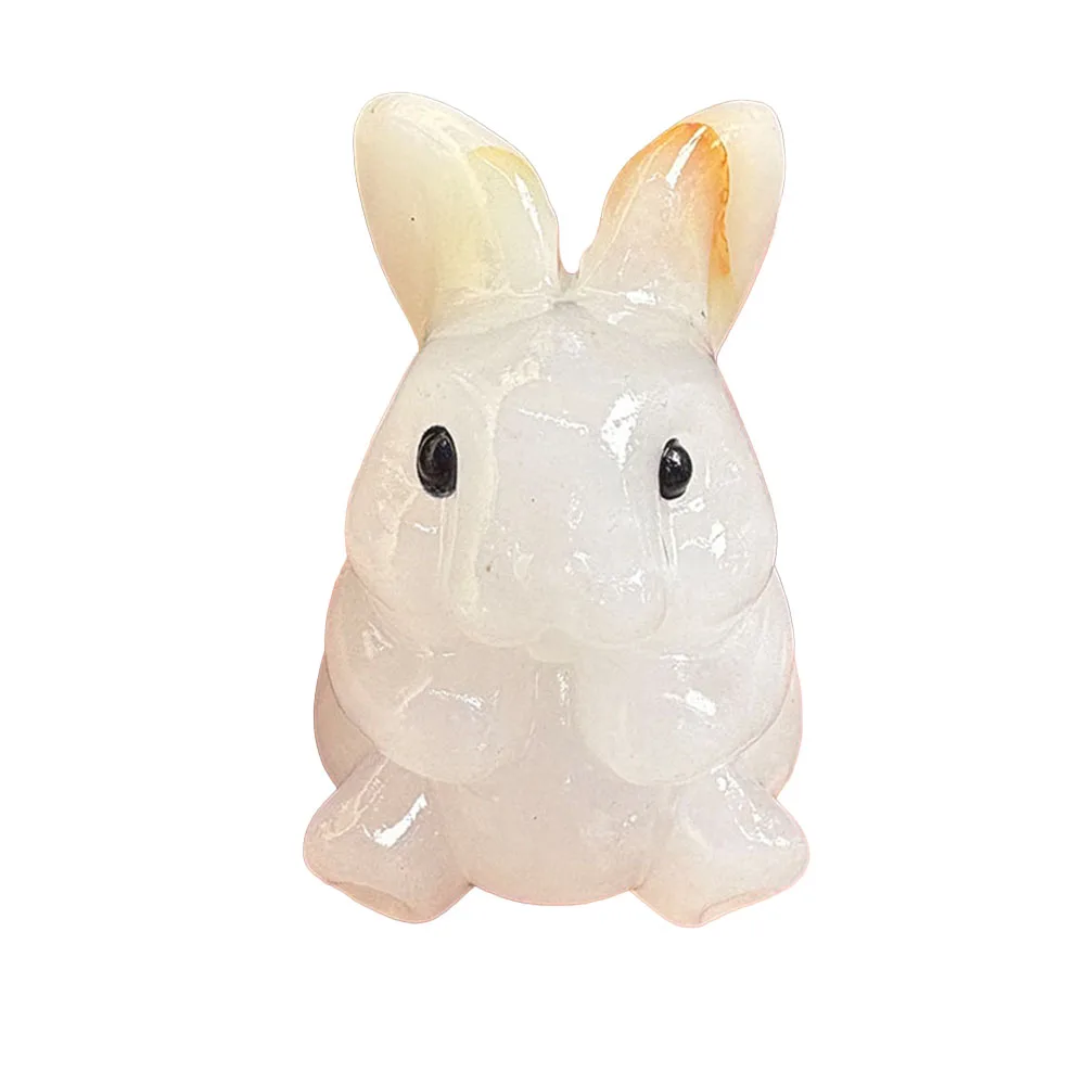 Custom Handcrafted Natural Afghan Jade Rabbit Figurine - 5.5cm Cute Gemstone Bunny Statue Collectible Home Decor